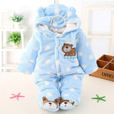 Baby Winter Bear Figured Rompers For Baby Girl