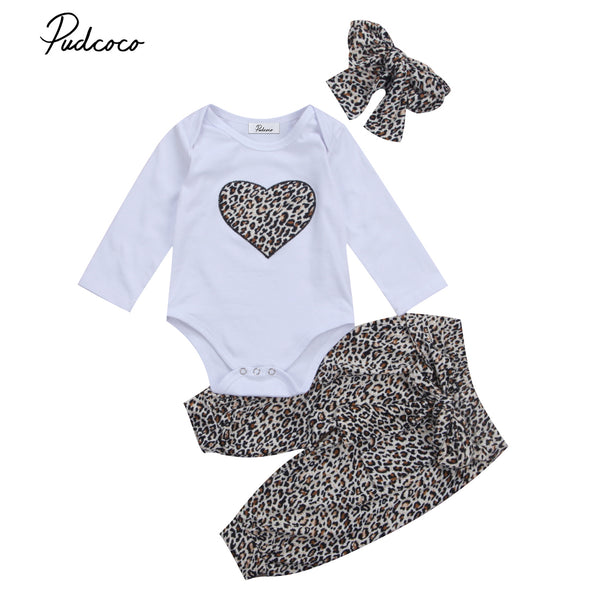 PUDCOCO Newborn Baby Girl Leopard Patterned