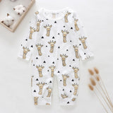 New Newborn Baby Boys Girls Romper Animal Printed Long Sleeve Winter Cotton Clothing