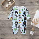 New Newborn Baby Boys Girls Romper Animal Printed Long Sleeve Winter Cotton Clothing